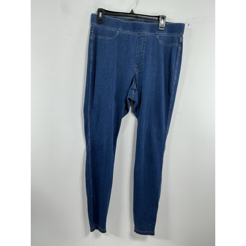 Woman’s No Nonsense Pull On Blue Jeans Size 1 X Elastic Waist Band